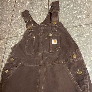 Carhartt Women’s Brown Duck Canvas Overalls Size 12